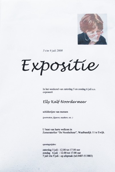Uitnodiging expositie in de Noodschuur te Ewijk 2008