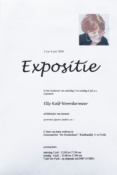 Uitnodiging expositie in de Noodschuur te Ewijk 2008