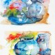 Blauwe potten